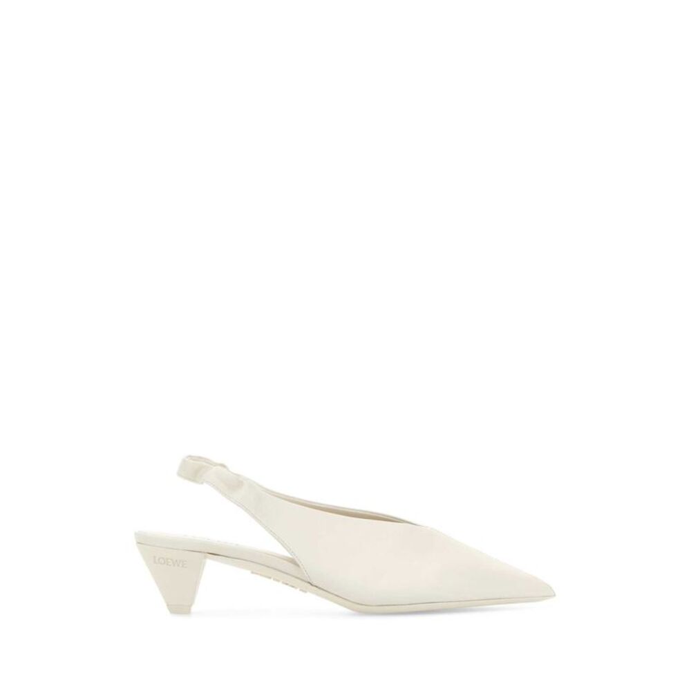 Loewe Women White Leather Origami Cubic Pumps